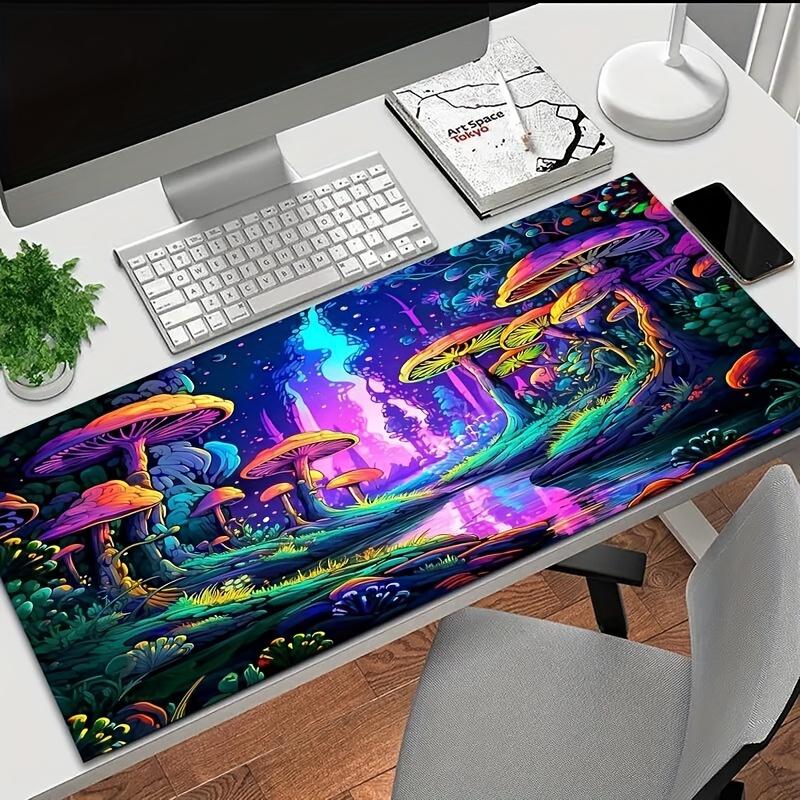 XXL Colorful Forest Mushroom Gaming Mouse Pad Non-Slip Rubber 90X40cm Desktop Mat Computer Mousepad Desk for Laptop Accessory