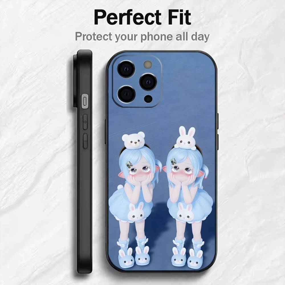 H-Heartopia Couples Print  Phone Case For iPhone17,16,15,14,13,12 Plus,Max Soft Silicone Black Cover