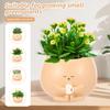 Resin Small Flower Pot Succulent Plant Pot Mini Potted Vase With Bottom Drainage Holes for Desktop Balcony Garden Flower Pot Dec