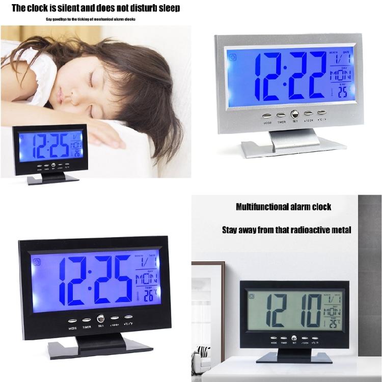 Digital Alarm Clock Battery Powereds with Voices Activated Backlit for Heavy Sleepers and Home Aesthetic
