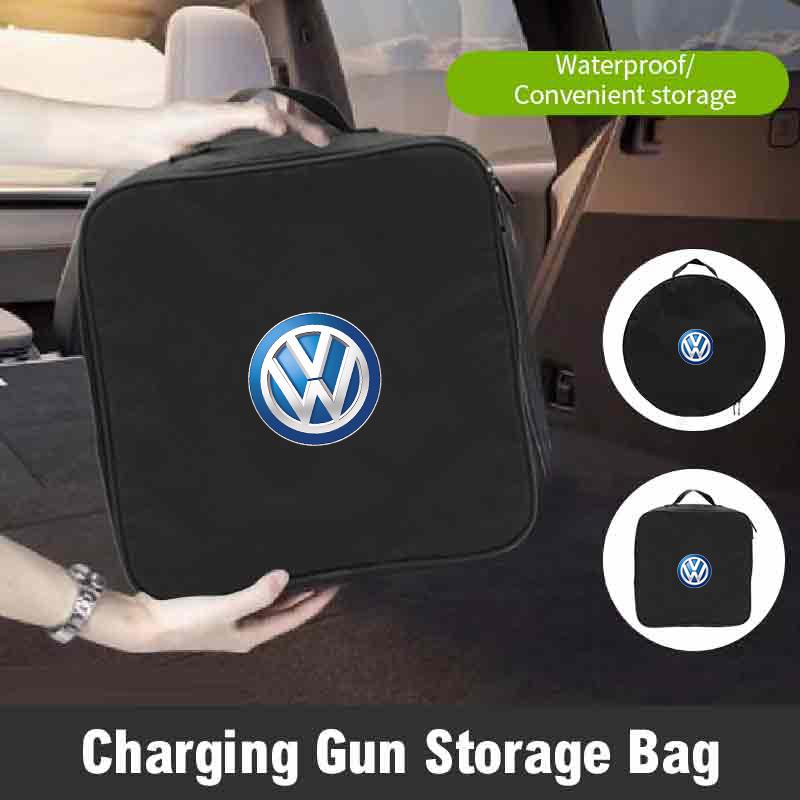 VW Car Charging Gun Bag Oxford Cloth Gun Cables Storage Box Auto Accessories For Volkswagen VW Scirocco Jetta Beetle Golf Passat