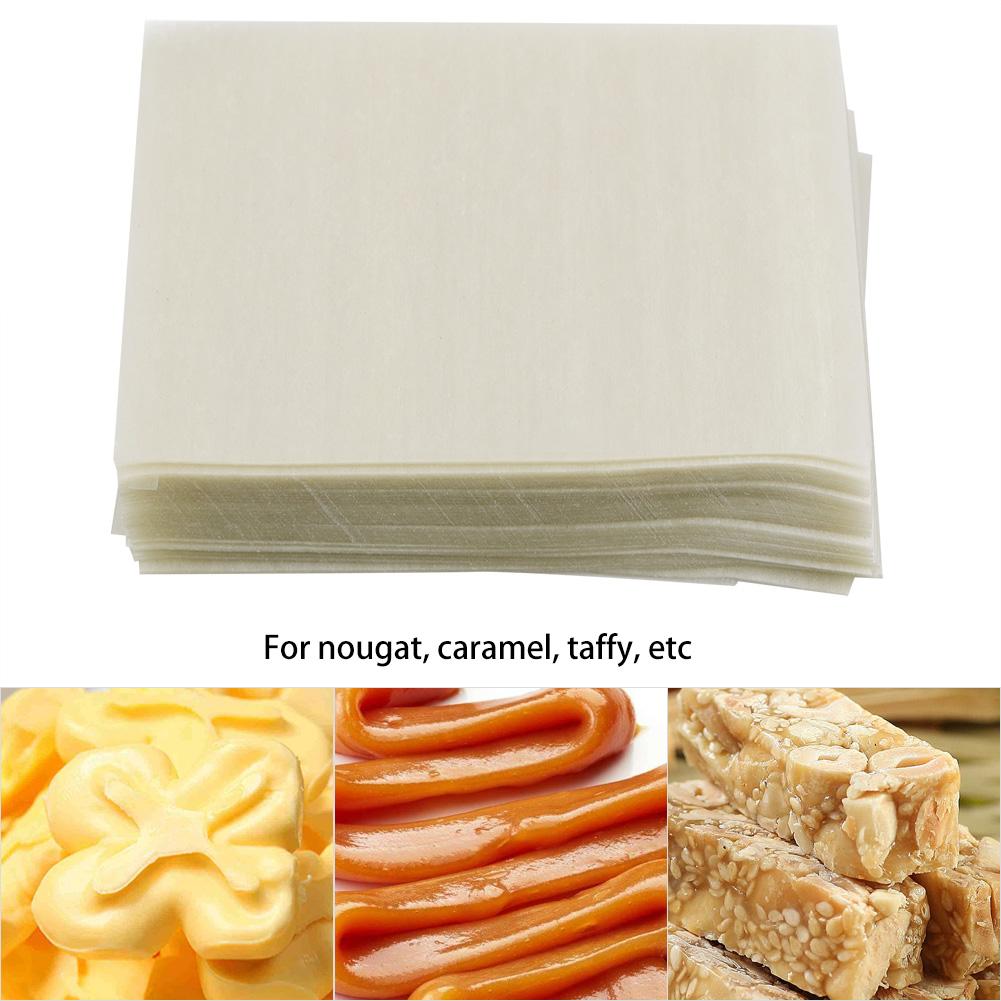 500 Stück Nougat-Papier Essbares Reispapier Handgefertigte Süßigkeiten-Verpackungsbögen