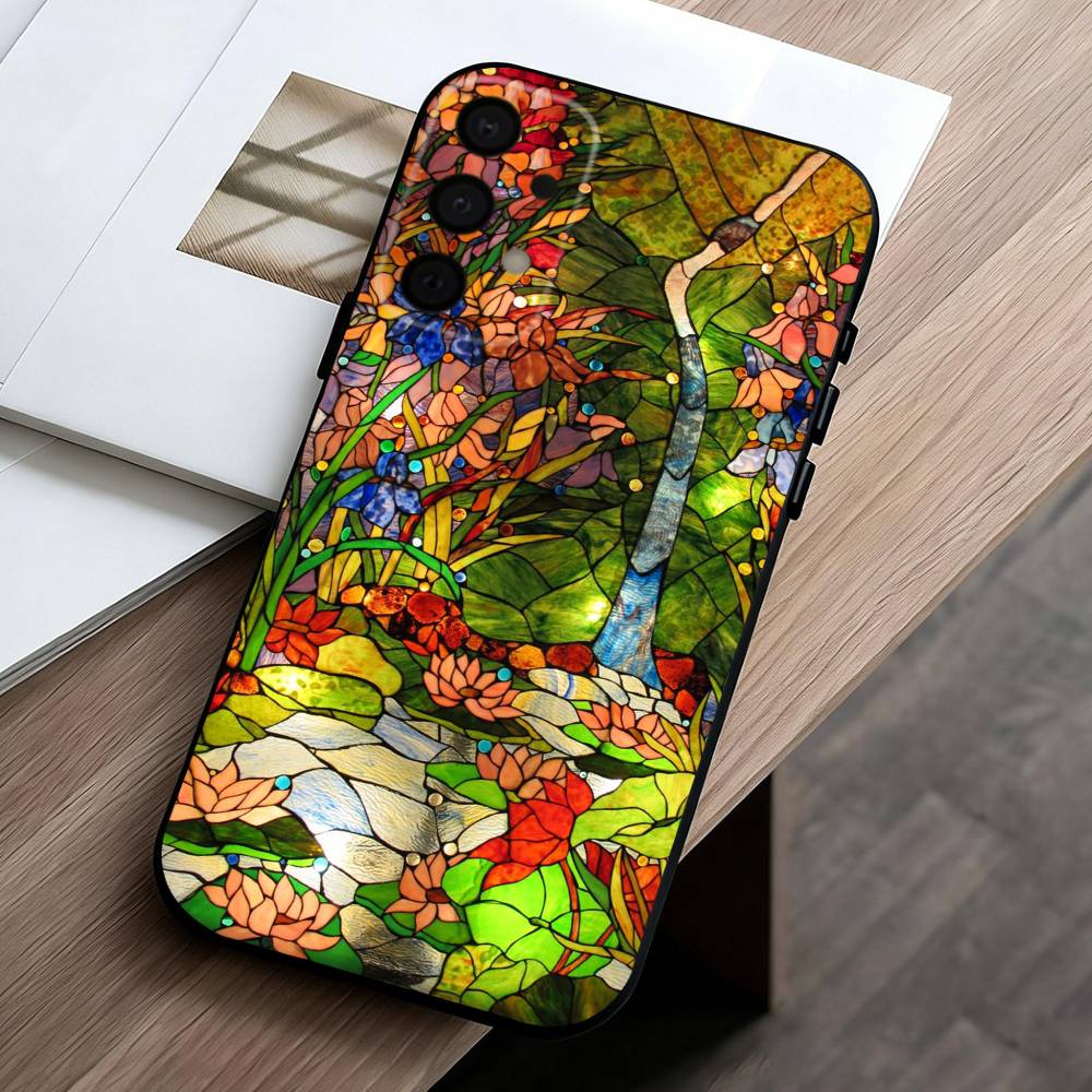C-Colorful-L G-Glass-S Phone Case For Samsung Galaxy A73,A72,A71,A70,A53,A52,A51,Others Soft Black Cover