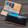 Golbe Cordovan Long Wallet with RFID Pure Bills Blocking, (Black)
