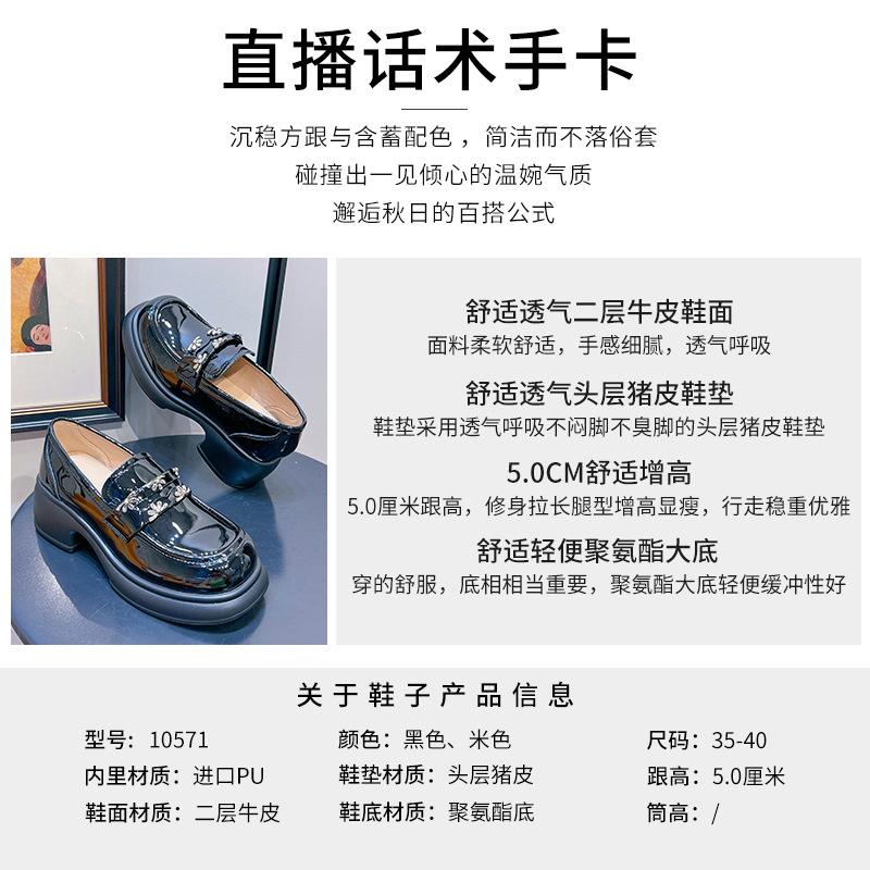 Leather Loafers Women's 2025 Spring New Women's Single Shoes Women's Thick Heel Black Small Leather Shoes Women's British Style Women's Shoes