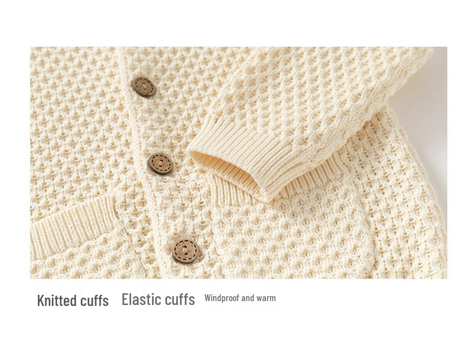 British Style Baby Cotton Knit Sweater Cardigan for Autumn/Winter - One Year Old Gentleman