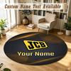 Round Rug Custom NameJCB Pattern Non Slip Carpet Home Floor Decor