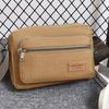 Men's Canvas Multi-Layer Shoulder Bag Crossbody Bag