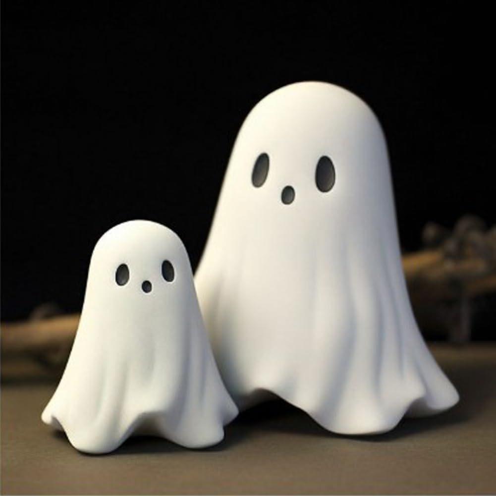 Halloween Decorative White Ghost Ornaments, Cute Party Yard Desk Decor, Study Room Tabletop Figurine Gift