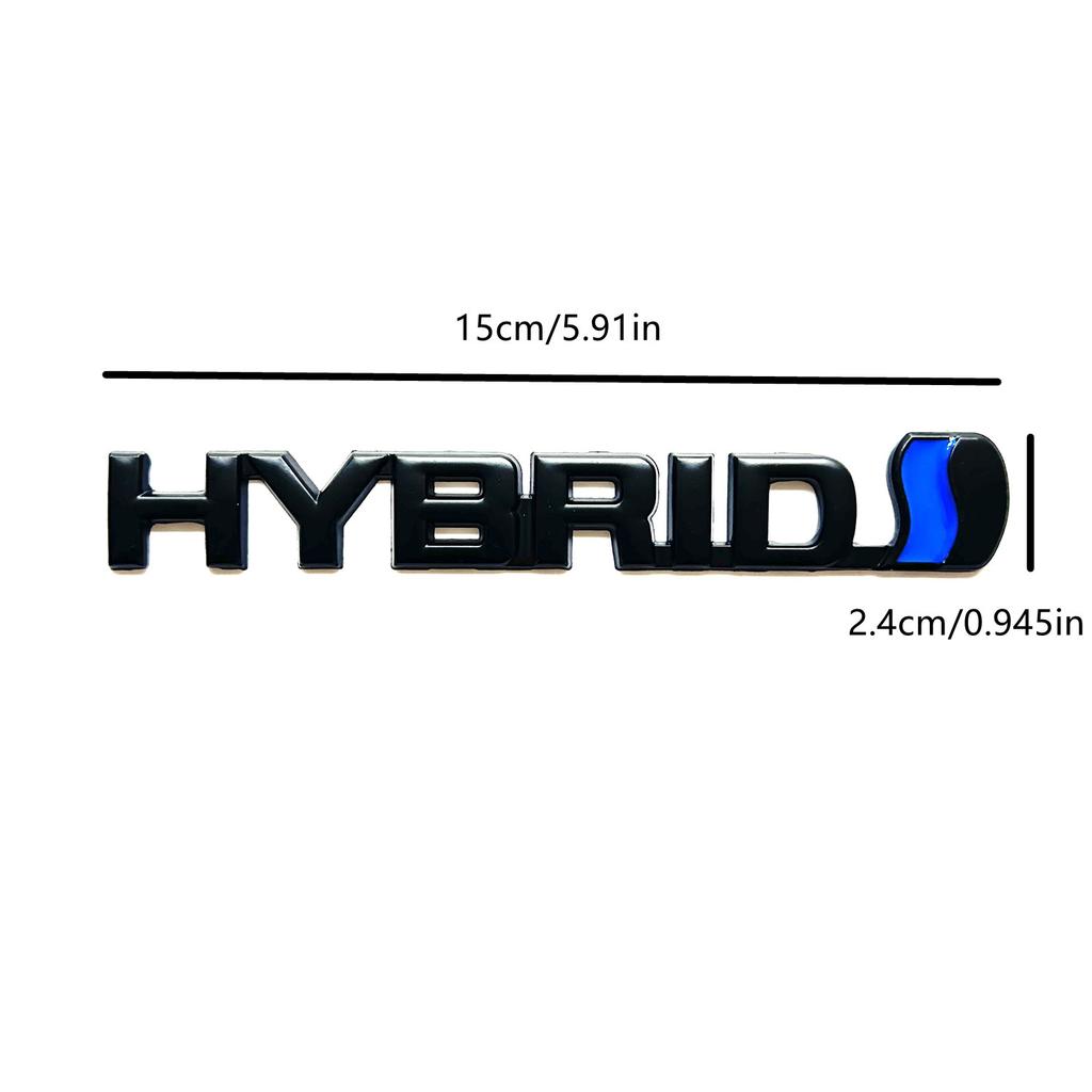 3D Metal HYBRID Logo Side Fender Rear Trunk Emblem Badge Car Sticker Decals For Toyota Prius Camry Crown Auris Rav4s