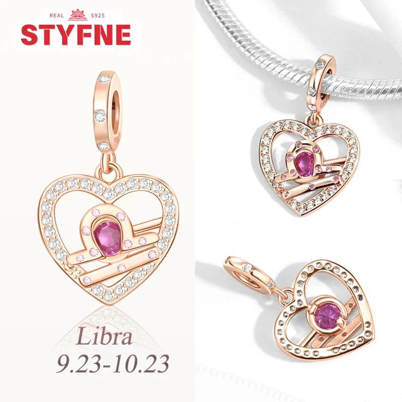 Медные Шармы-Подвески Двенадцать Созвездий Сердце Бисер Близнецы Козерог Для Оригинального Браслета DIY Украшения Подарок Для Женщин