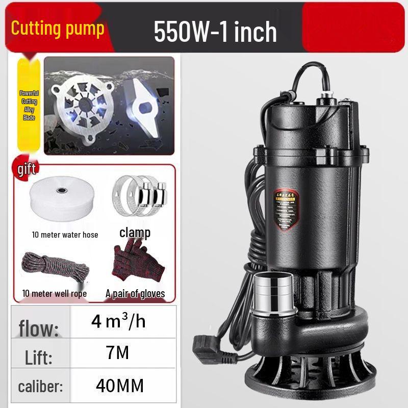 220V Household Sewage & Sludge Pump for Septic Tank and Drainage