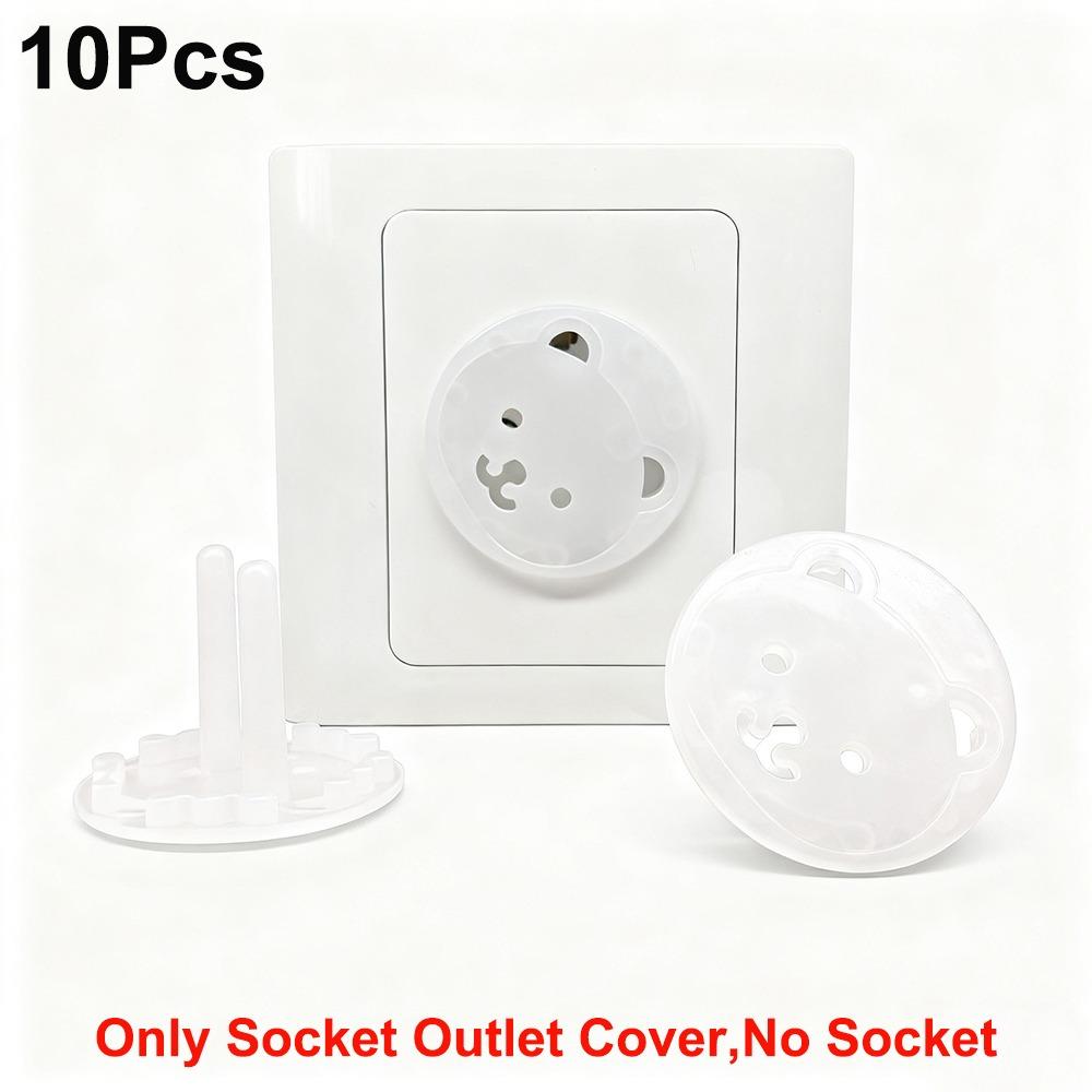 

Bear Safe Lock Cover Two Phase Socket Covers New Socket Security Cover Baby Child Safety прозорий