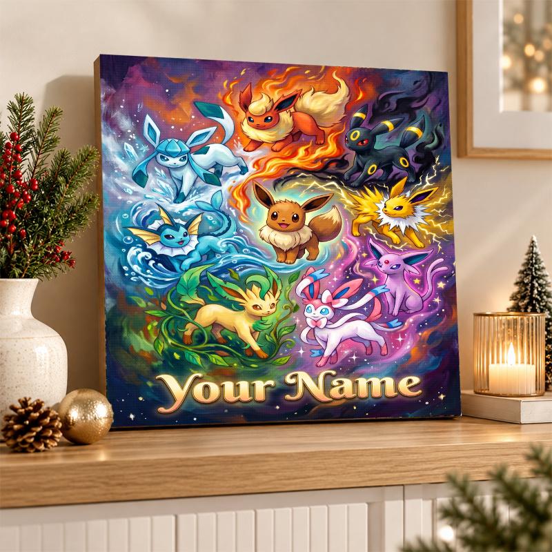 Eevee Evolutions Custom Name Diamond Painting Personalized 5D Full Drill DIY Diamond Art Home Decor