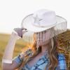 Western Cowboy Hat ArmSleeves for Bridal Shower Cowgirl Earrings Costume Set Lady NightClub Dress Up Masquerades Suit