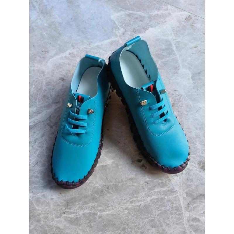 Damen Handgemachte Flache Schuhe mit Weicher Sohle, Bequeme Slip-On Schuhe, Übergrößen Frühling Sommer Schuhwerk