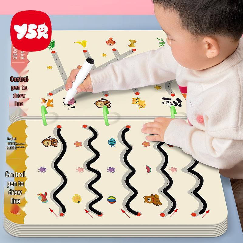 Sada stíratelných karet pro ranou výchovu k rozvoji kontroly tužky - Věk 2 až 4 roky