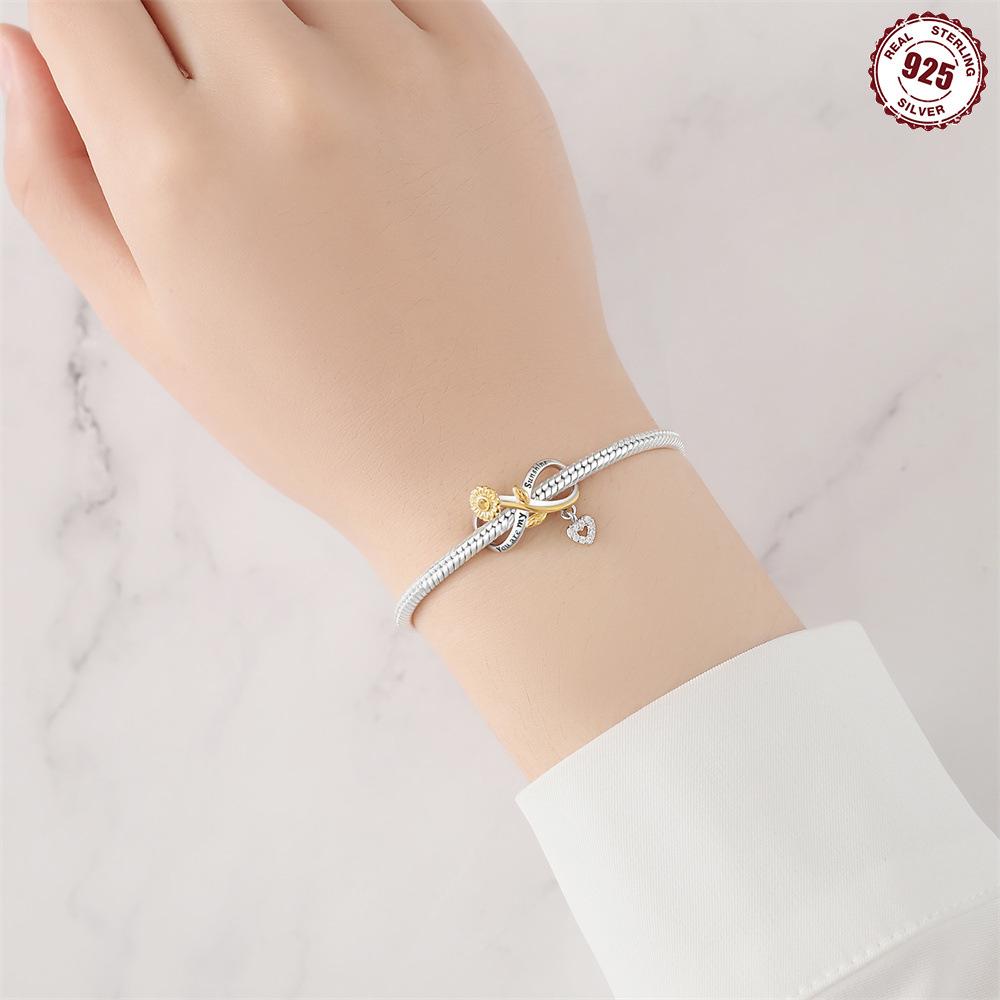 Pendant Diy Accessories 9 Sterling Silver Bracelet Necklace Jewelry Handmade Personalized Sunflower Love Beaded Jewelry