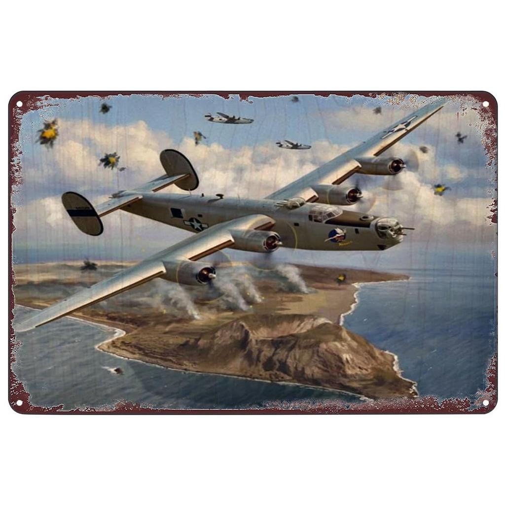 Military Metal Tin Signs Fight Plane Wall Art Poster Plaque Vintage Iron Painting Decoration for Home Cafe Washing Room Club