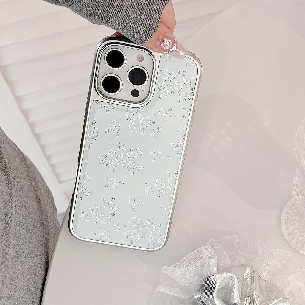 Goudkleurig Ins Verse Bloem Appel 16pro Max Mobiele Telefoonhoesje Iphone15 Epoxy 17 Geschikt voor Huawei Mate70