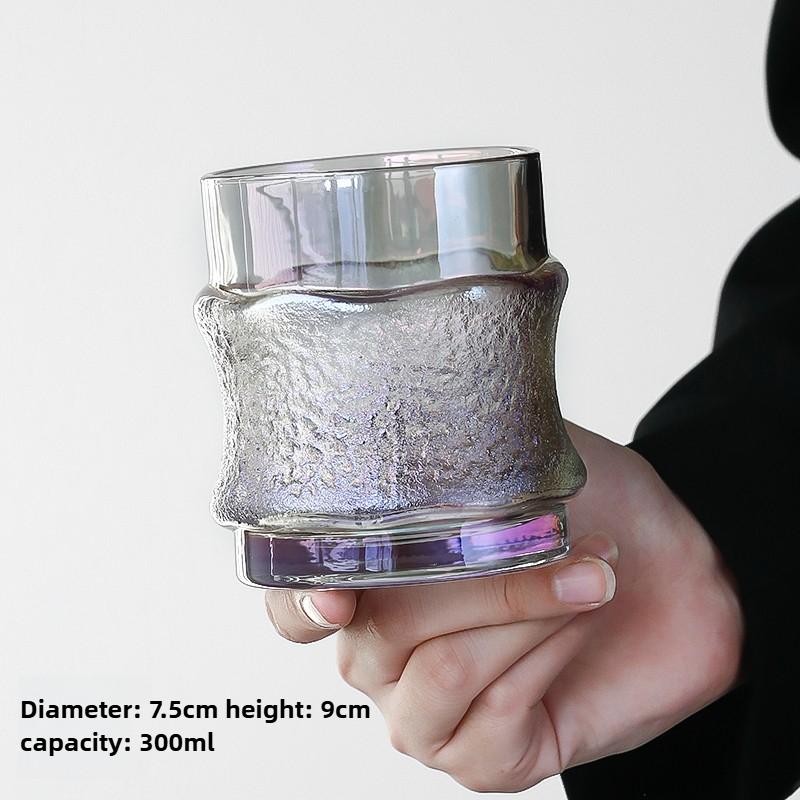 High-end Ice Tactile Cup Creative Round Whisky Glass Simple Household Foreign Wine Beer Glass High Appearance Level Coffee Cup