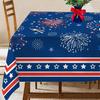 Hexagram 4th of July Tablecloth, Patriotic Tablecloth Rectangle 54x78 Inch, Red and Blue Stars Indoor or Outdoor N Flag Independence Day Kitchen