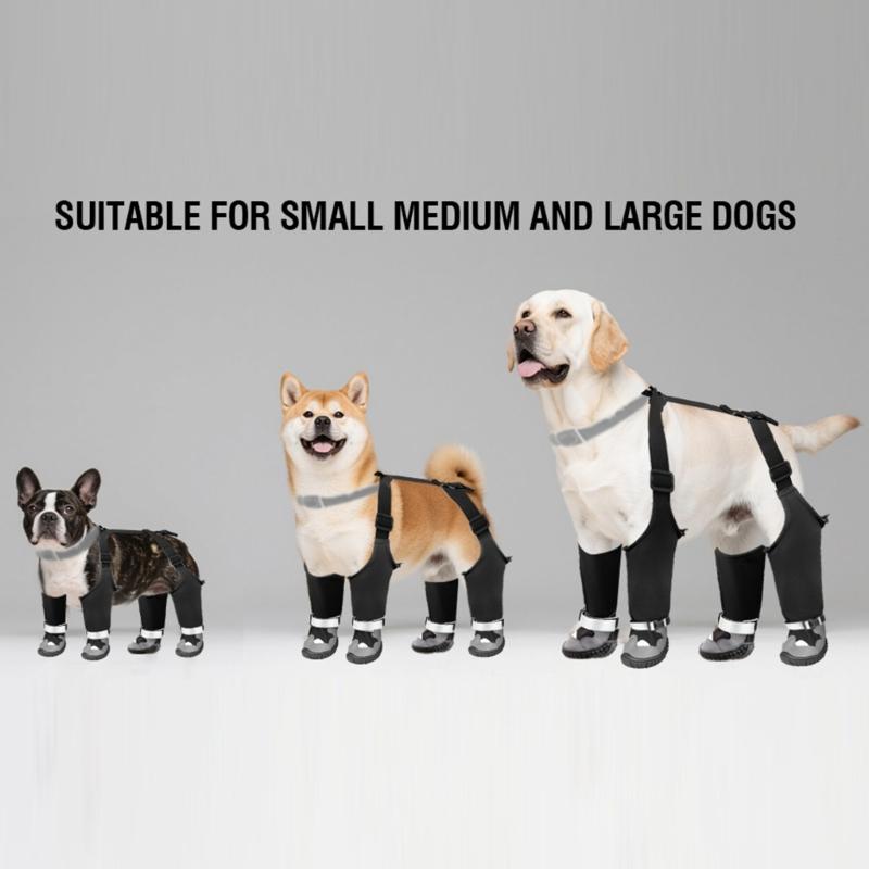 Insulated Winter Dog Boot With Reflective Straps Antislip Rubber Soles For Cold Weather Protecting