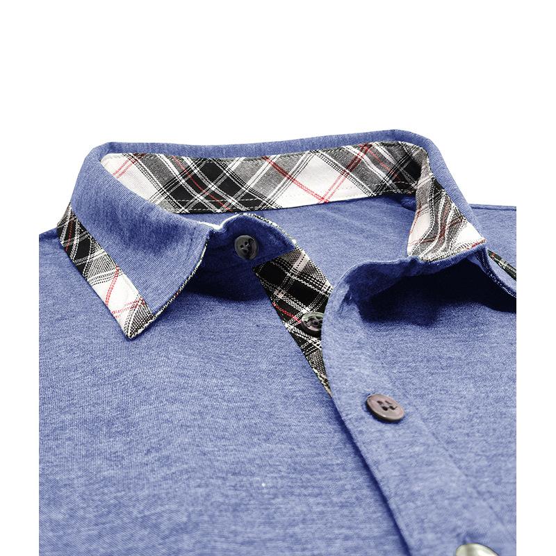 Men's Long-sleeved Lapel T-shirt Fashion Men's POLO Shirt Autumn and Winter Bottoming Shirt Tops