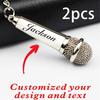 Custom Microphone Keychain, Personalized Engraving, Creative Mini Gift for Friends & Holiday Party Favors