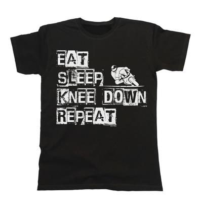 Eat Sleep Knee Down Repeat Mens Biker T-Shirt Motorbike Superbike Gift