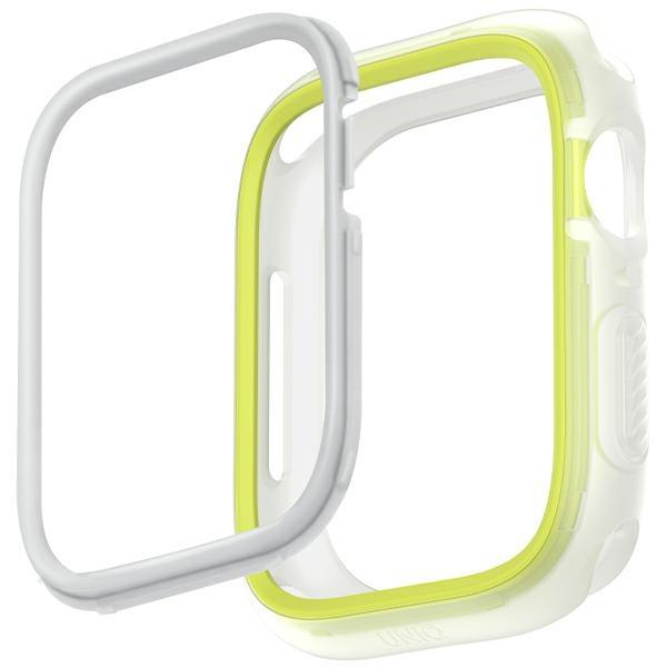 Uniq Etui Moduo Apple Watch Series 4/5/6/7/8/9/Se/Se2 44/45Mm Limonka-Biały/Lime-White