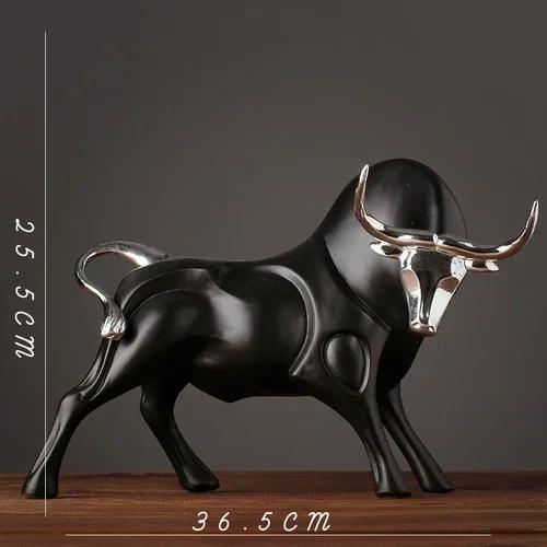 Nordic Red Black and Gold Cow Sculpture Resin Crafts Simulate Animal Statues Living Room Bookcase Office Accessories Home Decor