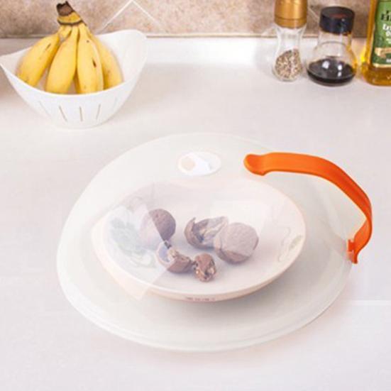 Microwave Splash Proof Cover for Food 10.24 Inch Clear Microwave Lid with Handle Fits Standard Dinner Plates And Bowls BPA-Free Dishwasher Safe
