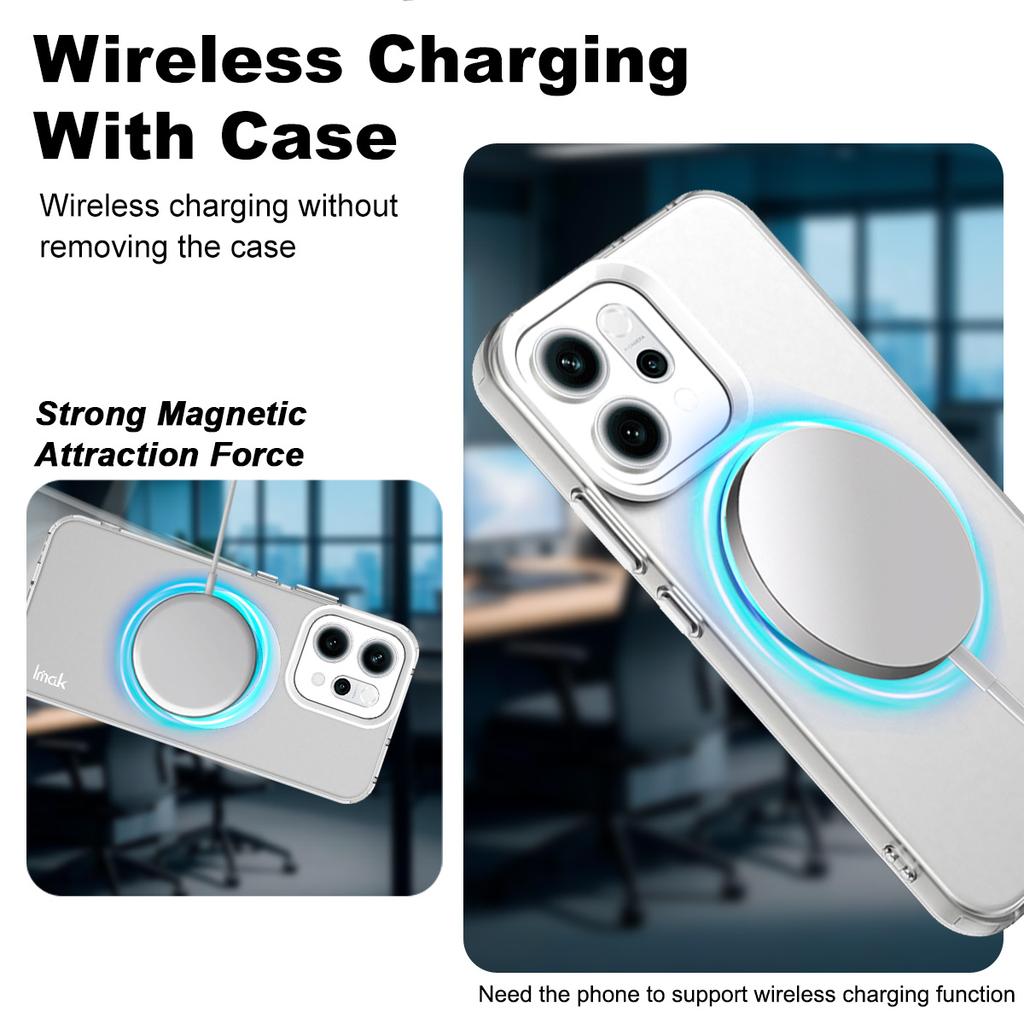 Pro Oppo Reno14 5G (Globální) Kryt kompatibilní s MagSafe PC+TPU Ochranný zadní kryt na telefon