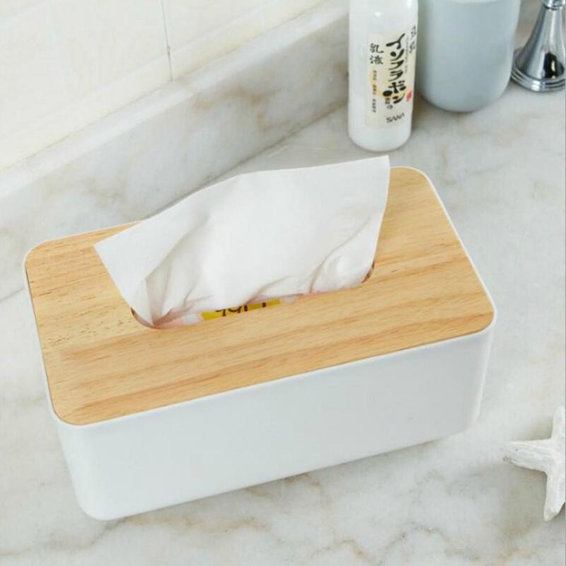 Tissue Box Wooden Cover Toilet Paper Box Solid Wood Napkin Holder Case Simple Stylish Home Car Tissue Paper Dispenser
