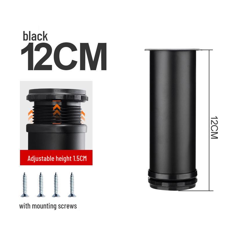 Adjustable Black Stainless Steel Furniture Feet for Cabinets, Sofas, Coffee Tables, Beds, and TV Stands