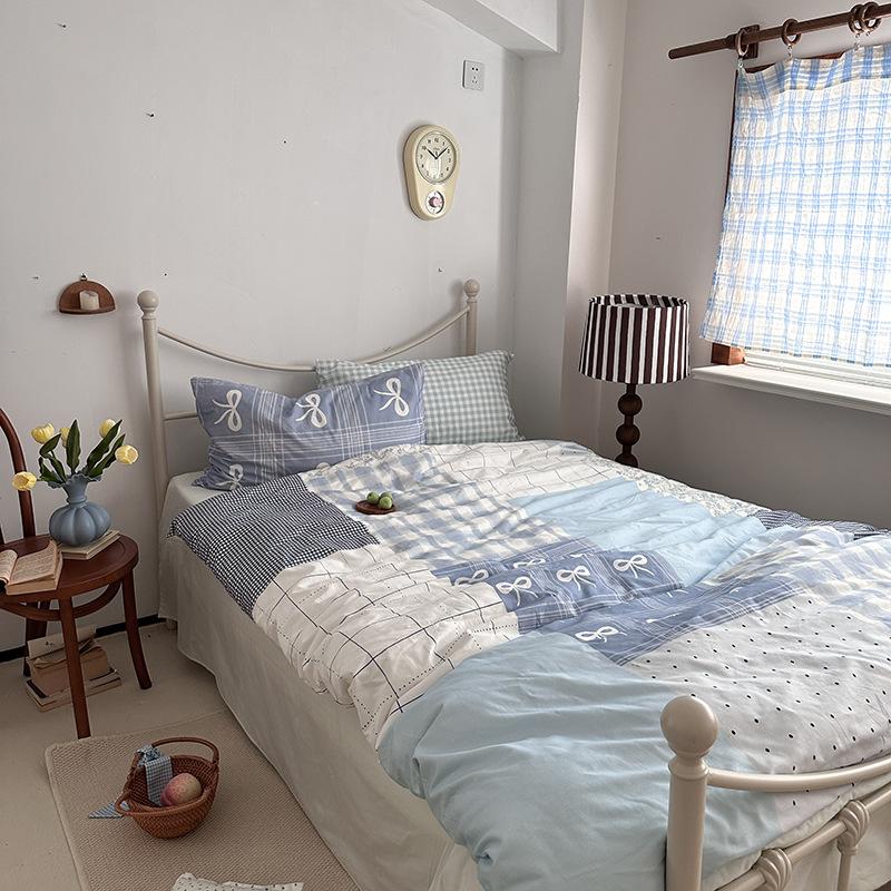 Spring Digital Printing And Dyeing Cotton Four-Piece Set - Haiyan Island 1.2M Bed Sheet Three-Piece Set, Sea