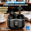 Wireless Earbuds with Bluetooth 5.4, In-Ear Headphones Featuring 4 ENC Mics and 36 Hours of Playtime, LED Display Noise Reduction Headsets
