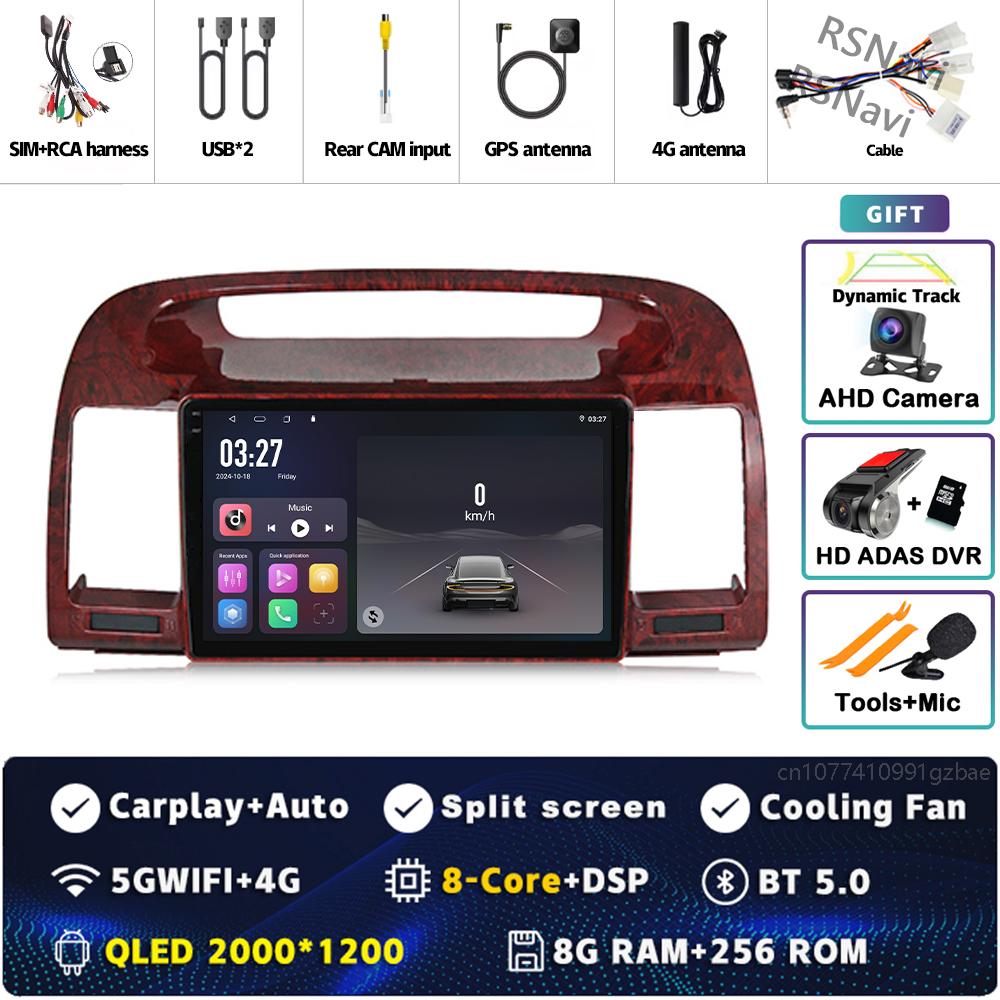 Android 14 Carplay Car Radio For Toyota Camry 5 XV 30 2001 2002 - 2006 Multimedia Video Player Navigation GPS Stereo 2Din DVD BT