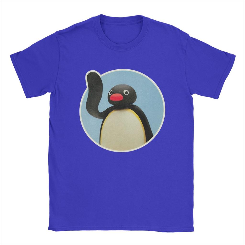 Vintage Pingu Noot Noot T-Shirt for Men Round Neck Pure Cotton T Shirts Short Sleeve Tees Graphic Clothes