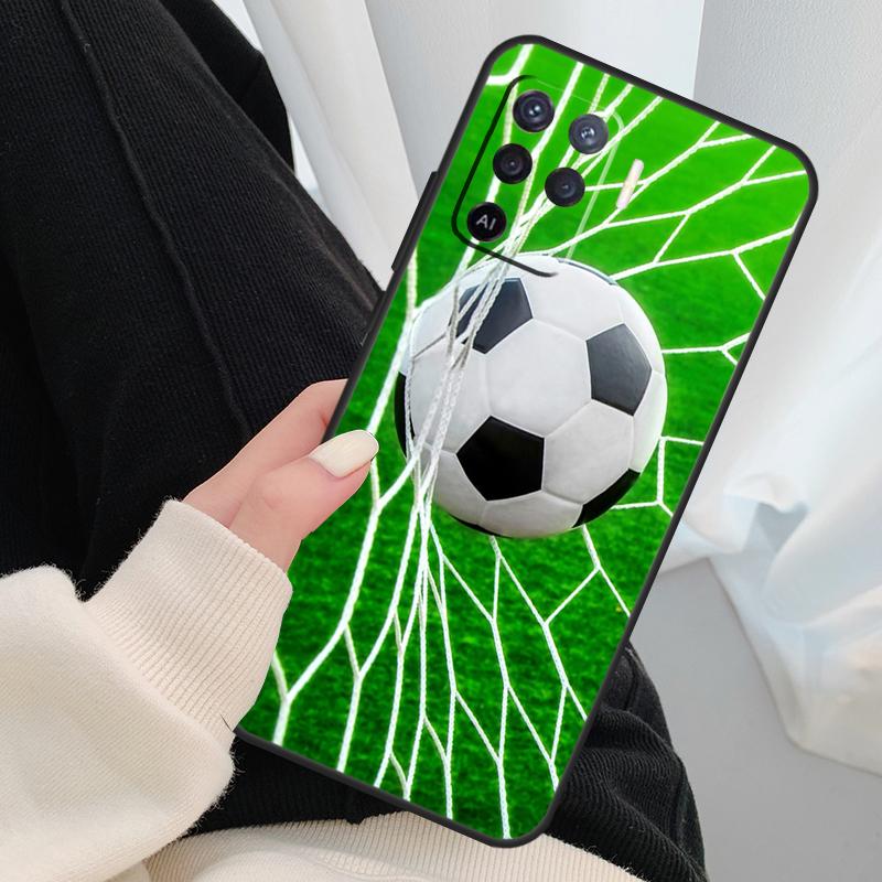 Football Soccer Ball Case For Oppo A17 A57 A77 A40 A78 A54 A74 A94 A76 A16 A96 A18 A60 A80 A38 A58 A98 A15 A5 Pro