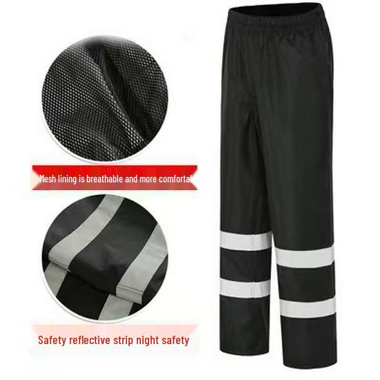 

Reflective Traffic Duty Raincoat & Pants Set - 300D Oxford Cloth, Water-Resistant, Durable, Anti-Heavy Rain, Outdoor/Sanitation Use. XXXXL