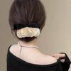 Bow Hair Clip, Women's Top Clip, Milk Silk Fabric, Back of The Head, Pleated and Versatile Hair Accessory