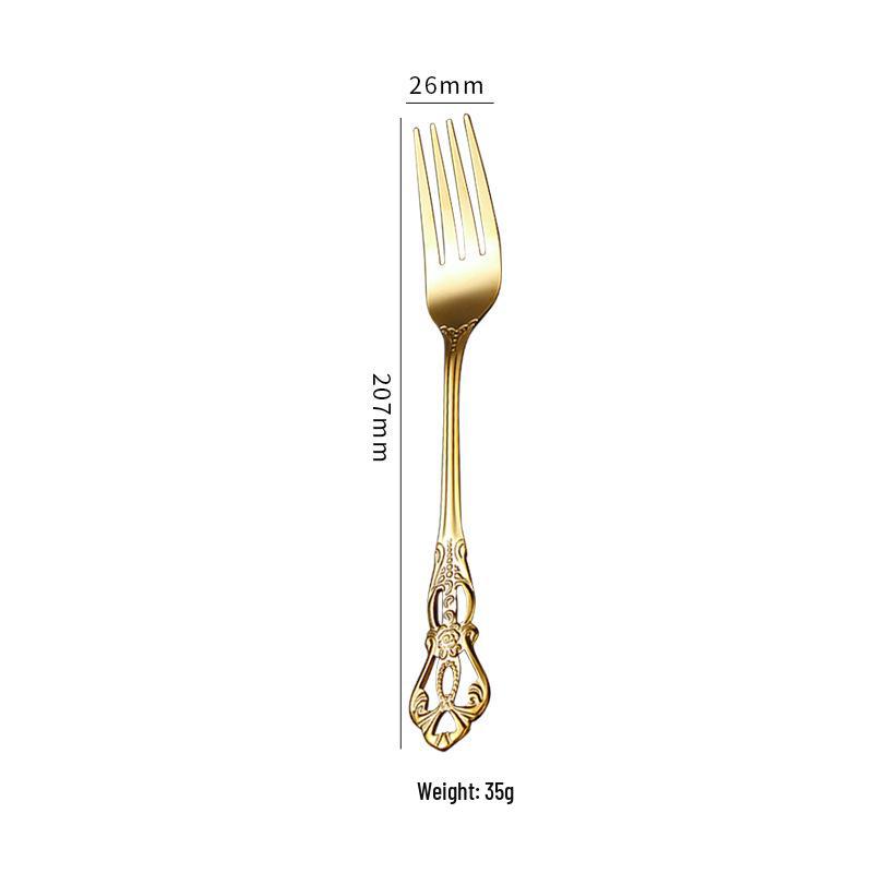 Stainless Steel Cutlery Set: Royal Steak Knife, Dessert Spoon, Salad Fork, Ice Spoon