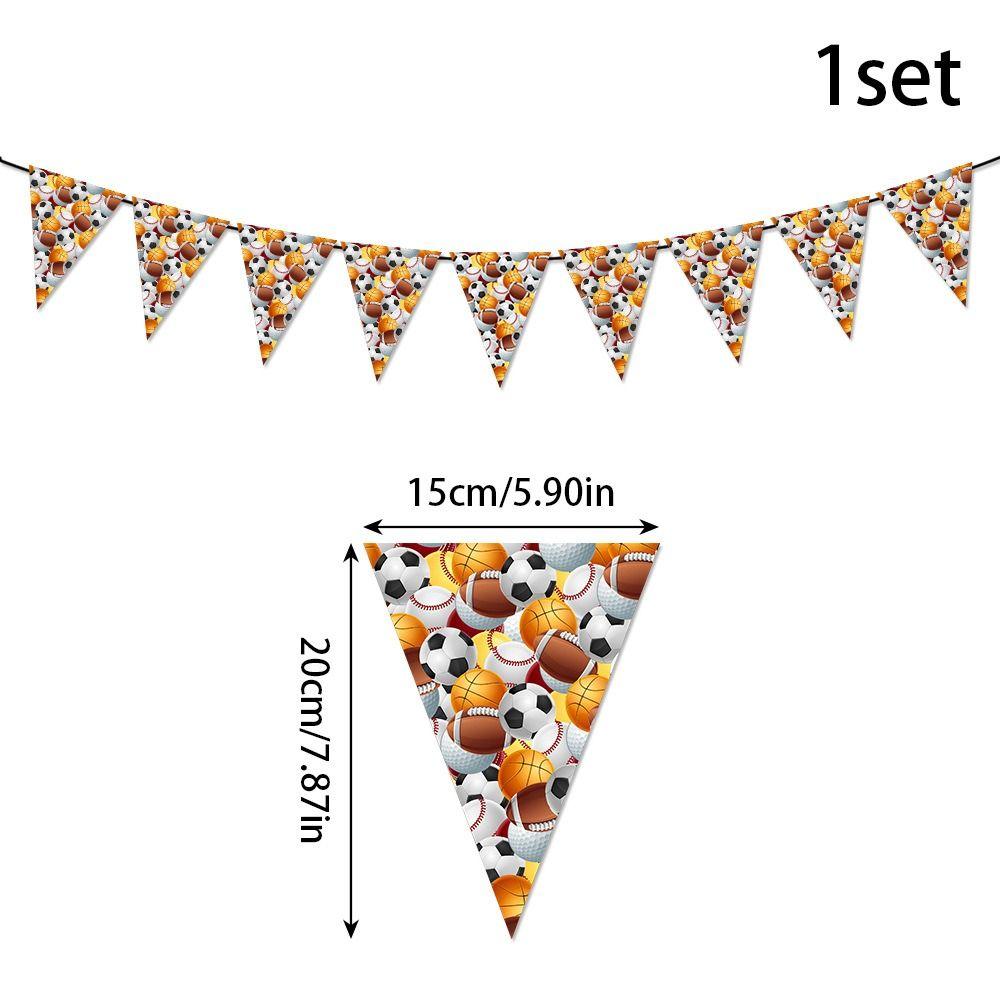 15pcs DIY Baseball Birthday Banners Easy To Install Pre-Assembled Sports Theme Banner Paper Football Cutout Pennant