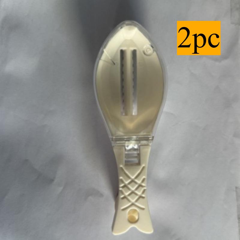 Manual Fish Scaler With Cover Portable Fish Scale Remover Anti Slip Handheld Fish Descaler Scraper Household Kitchen Gadget