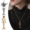 Halloween Totenkopf Kostüm Geschenk Meerjungfrau Skelett Anhänger Halskette, Gotische Dunkle Fantasy Schmuck Kante Stil Accessoires für Damen, Kreativ Gruselig