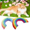 Yousheng Cat Pillow Built-in Catnip PP Cotton Full Filled Colorful Rainbow Design Teeth Cleaning Bite Resistant Ultra Soft Plush Cat Calming Toy