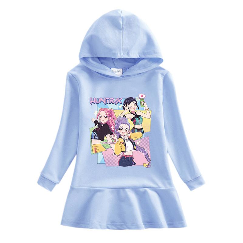 Girls Kpop Rumi Zoey Mira Hunters Print Mira Zoey Rumi Hooded Dress