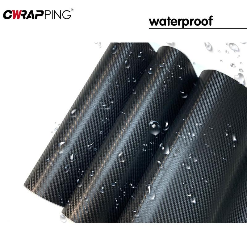 3D Carbon Fiber Car Adhesive Vinyl Wrap 150x300cm Roof Hood Cover Black Bumper Protective Car Film Covering for Auto Accessories